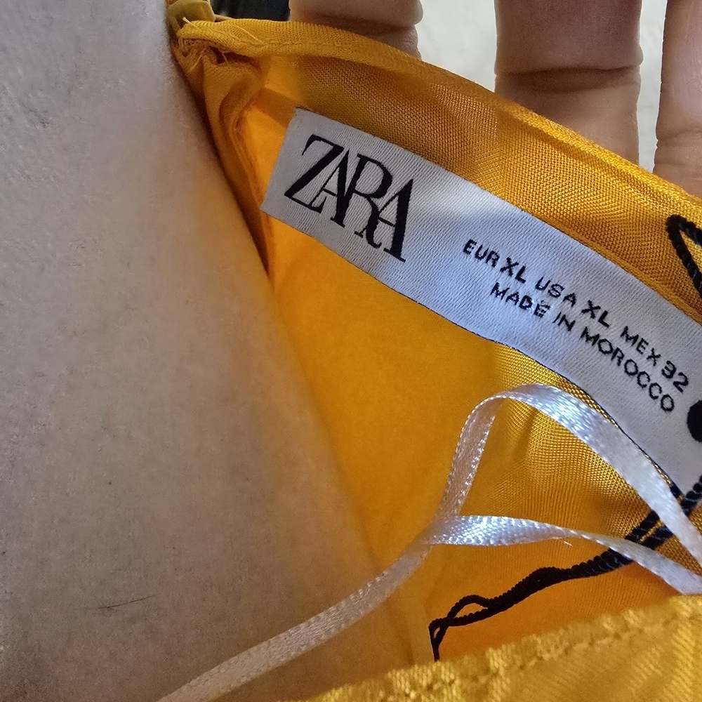 Zara Women’s Yellow Gold Belted Long Shirt Maxi Dress XL - Picture 8 of 10